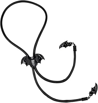 Kreepsville 666 Gothic Black Bat Bolo Tie | Western Gothic Fashion Accessory