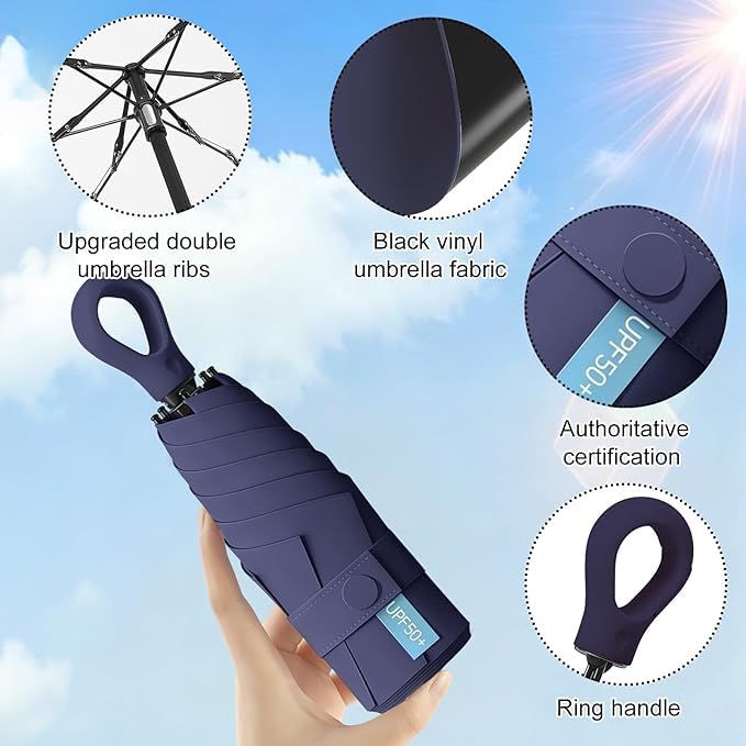 Image of Umbrella for Women | Umbrellas for Men | UV Coated 3 Fold Umbrella for Rain with Auto Open and Close Small Printed Folding Travel-Foldable Windshield