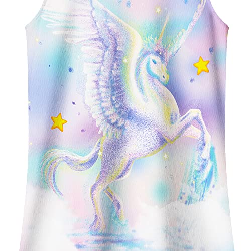 Lqsz Girls Nightgowns Dreams Unicorn Nightdress Nightie Sleepwear Pajamas Flutter Short Sleeves Nightgowns For Girls 6 7T #TOP6