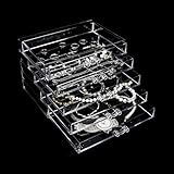 Clear Acrylic Jewelry Storage Box, Earring Jewelry Organizer with 5 Drawers, 5-Layer Jewelry Box for Women, Earring Display Holder for Earrings Ring Bracelet Necklace Transparent Display Storage Case