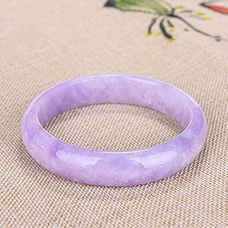 Amazon.co.jp: 天然バイオレット翡翠バングル 風水紫翡翠ブレスレット