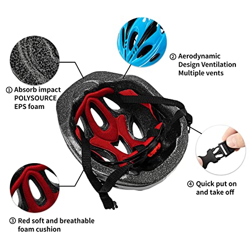 Kids Bike Helmet Protective Gear, Toddler Helmet Safety Set, Bicycle Skateboard Helmet Equipage. Multiple Colour Suitable for Boys and Girls 5-16 Years - Image 3