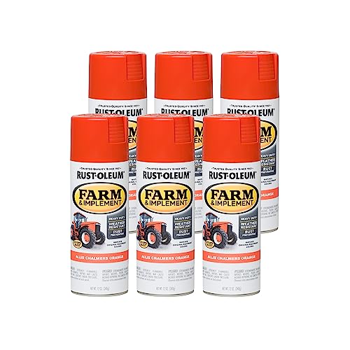 Image of Rust-Oleum 280135-6PK Farm & Implement Spray Paint, 12 oz, Allis Chalmers Orange, (Pack of 6)