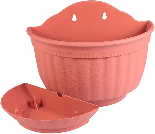 OFFSCH Maceta semicírculo colgante de pared para mujer maceta interior interior maceta interior macetas de pared ventana colgante suculenta maceta