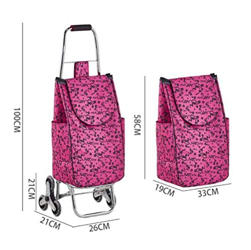 Einkaufstrolley mit großer Kapazität auf Rädern, faltbarer Treppenklettern, zusammenklappbarer Einkaufswagen, mit… – Bild 7