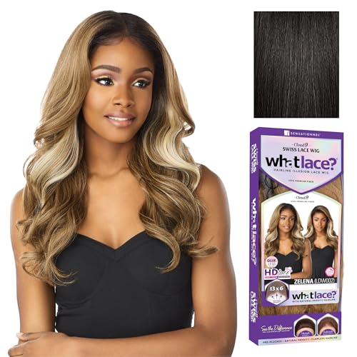 Sensationnel WHAT LACE 13x6 Wigs - Cloud 9 Synthetic Hair Hand Tied Natural Preplucked Hairline Illusion Lace Frontal Lacewig -Whatlace ZELENA (1B)