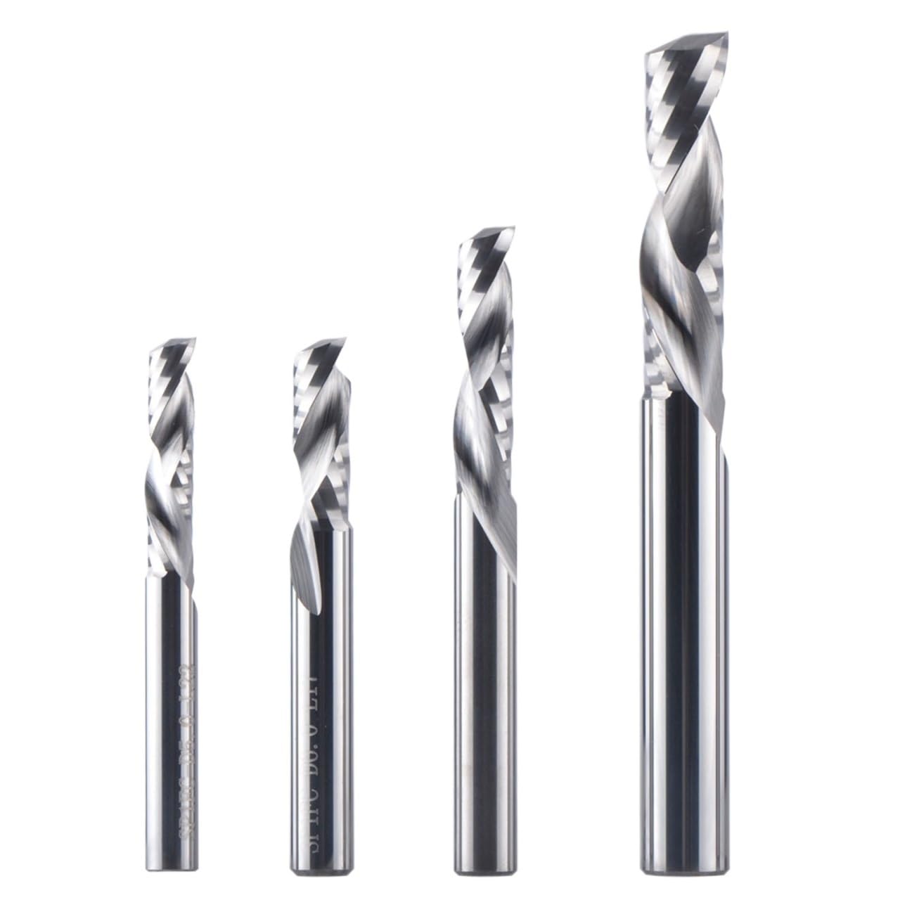 1PC spiralny kompresyjny frez z węglika spiekanego pojedynczym ostrzem, narzędzie do cięcia w górę i dół, frezy drewna(SP1FC-D10.0-L35-1)
