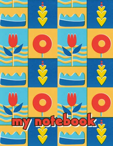  My Notebook: Composition Notebook, College Ruled, Aesthetic Vintage Style Cover Design, Risograph Print Effect