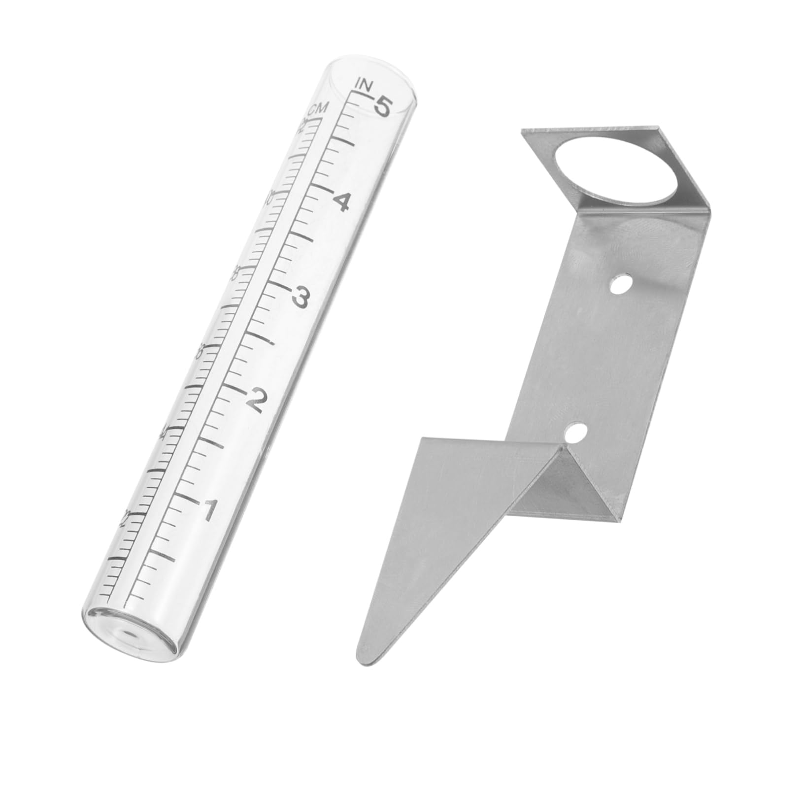 Mikikit 1 Set Rain Gauge Bracket Garden Rain Gauge Outdoor Convenient Rain Gauge Rain Gauges Outdoors Rain Gauge Device Lawn Rain Gauge Rain Fall Gauge Rain Measurer Silver Stainless Steel