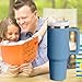 Soview Tumbler With Handle 40 oz and Straw Lid,304 Stainless Steel Water Bottle, Travel Mug Insulated Tumblers Iced for Tea Coffee Gift, large capacity car cup with straw