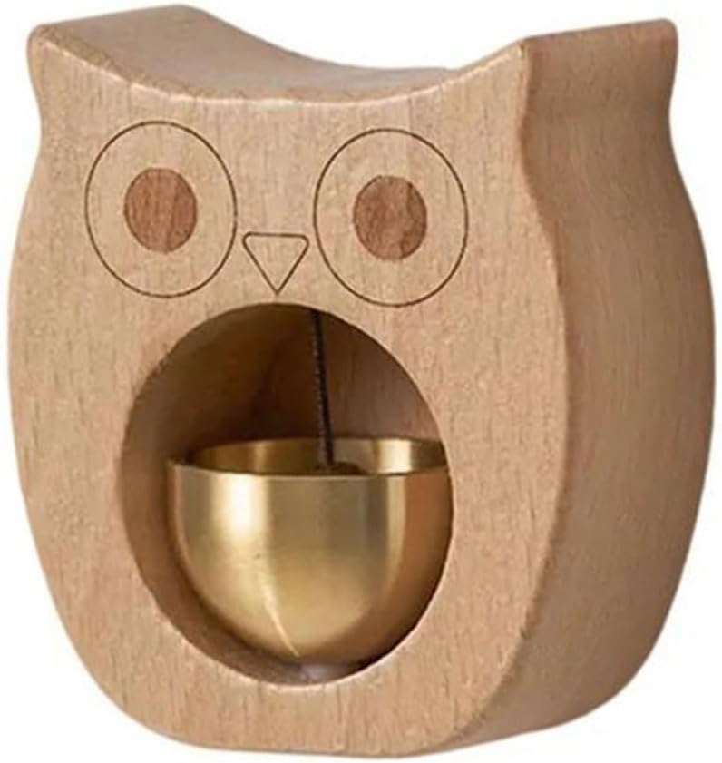 Japanese Dopamine Wind Chime with Lucky Animal Motif Charming Copper Doorbell for Entrance and Garden Decoration (Owl)