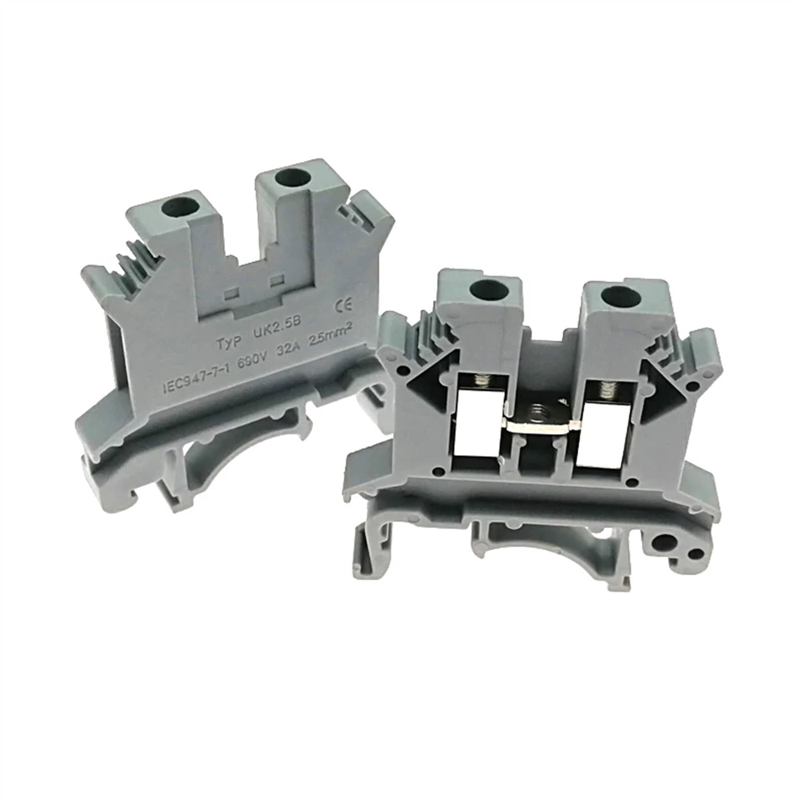 Bornier à vis à Double rangée sur Rail Din UKK5, 10 pièces, connecteurs électriques à Double pont, câble 32A