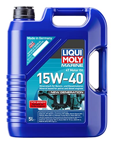 LIQUI MOLY Marine 4T Aceite de motor 15W-40 nueva generación | 5 L | Aceite mineral para motor de barco | Número de artículo: 25090
