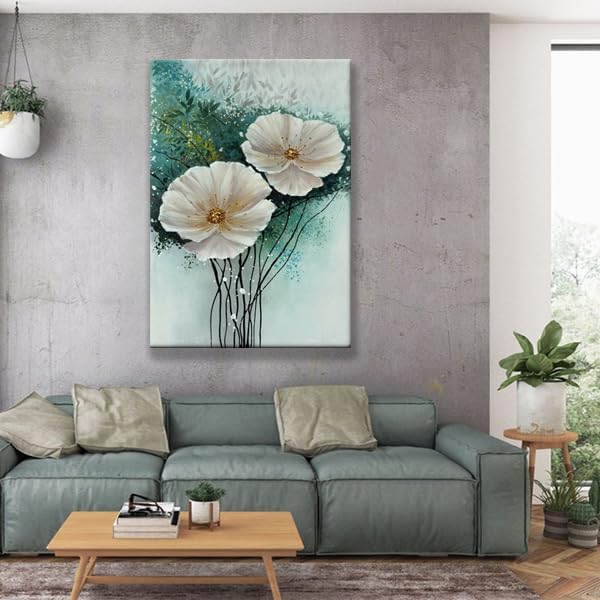 Miniatura 5 de yao or miao Pinturas hechas a mano con purpurina para pared, 28 x 40 pulgadas, arte de pared de playa pintado con grava y piedras, obra de arte