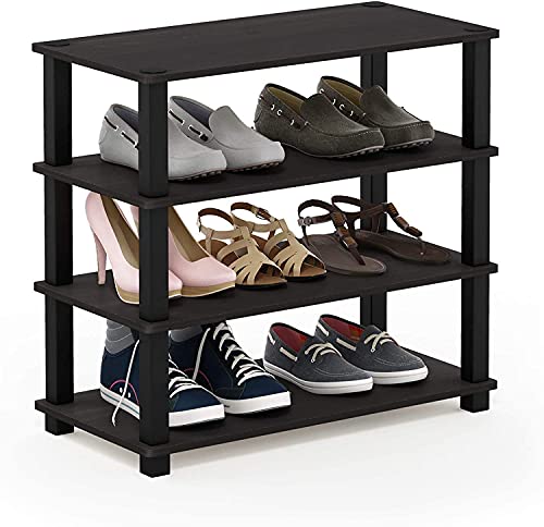 Image of Ash & Roh 4-Tier Shoe Rack, Organizer Storage for Closet Sturdy Boots Shoes Storage for 12-15 Pairs, Free Standing Shoe Shelf for Entryway, Bedroom, Front Door (Shoes Rack)