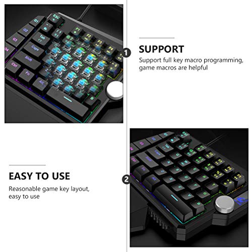 Mobestech Teclado para uma mão RGB Backlight Mecânico Meio teclado programável para jogos