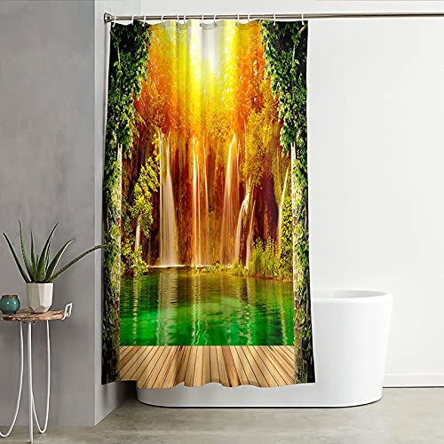 Rideau de douche polyester de qualité supérieure motif cascade 180x200