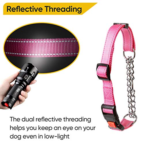 Timos Martingale Dog Collar For Small Medium Large Dogs With Safety Locking Buckle Reflective Adjustable Stainless Steel Chain Dog Collars #TOP1