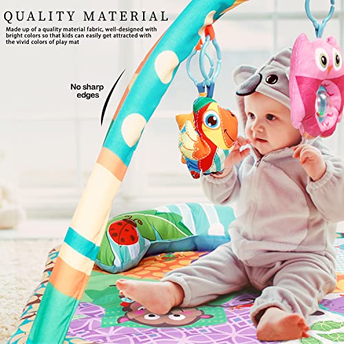 Image of Baybee Play Gym & Rocker for Babies | Portable Baby Playing Mat for New Born with Hanging Toys, Music & Lights | Indoor Activity Play Gym for Babies 0 to 12 Months (Assorted I)