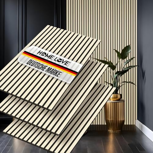 HOME LOVE® Akustikpaneele Holz 118x60 cm – 3er Set mit Echtholz Eiche-Furnier | 3D Wandpaneele Holzoptik mit Filz | Akustikpaneele Holz Wand | Holzpaneele Wand | Akustik Paneele Eiche hell