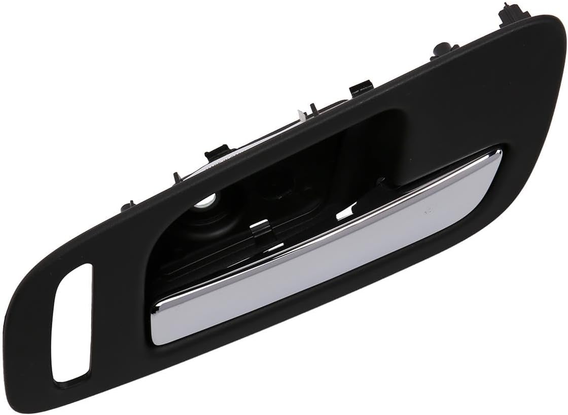 GM Genuine Parts 22855620 Front Passenger Side Interior Door Handle in Ebony with Chrome Release Handle and Heated Seat Switch Hole