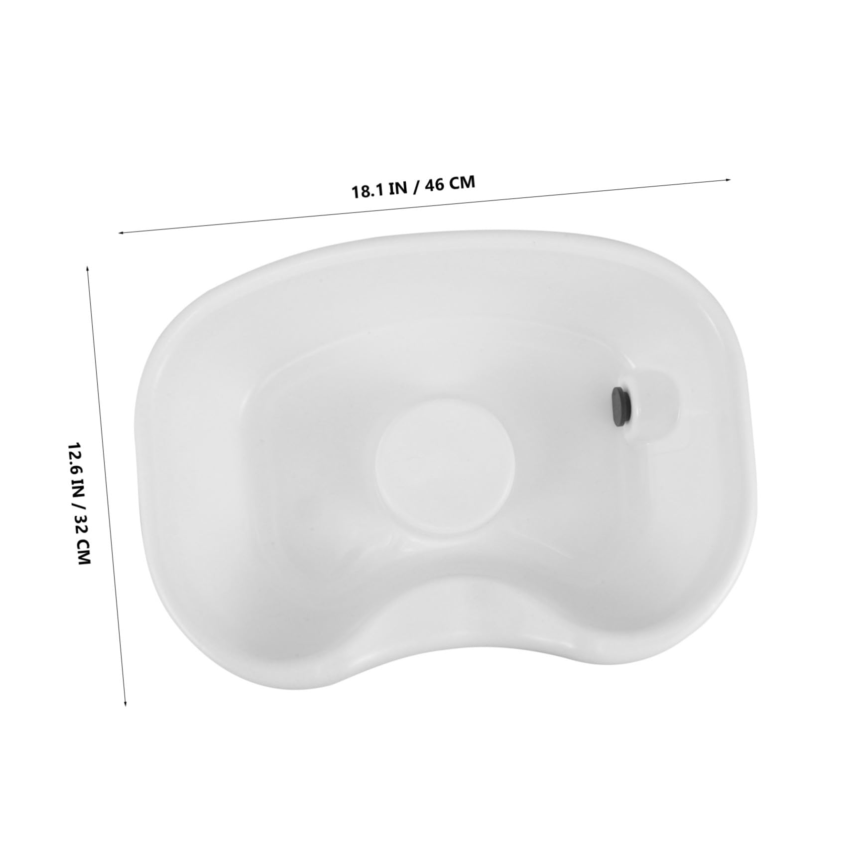 Lavacabezas Portátil de Plástico Blanco para Pacientes Mayores y Postrados
