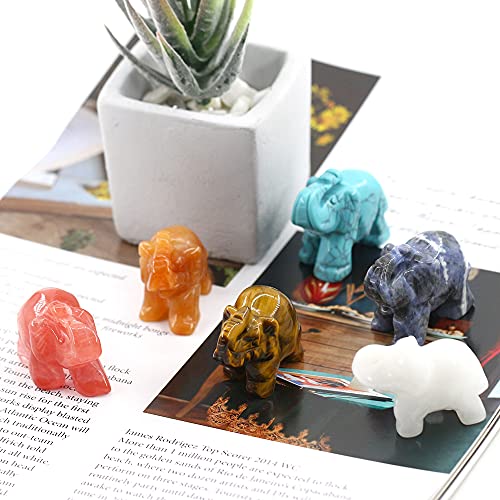 Gemstone ELEPHANT Statue Figurine Collectible Decor 1.5 Inches thumb #6