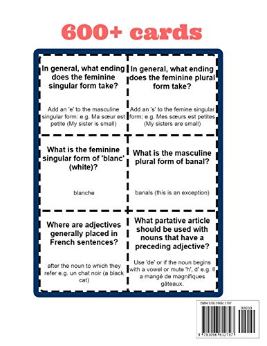 French Grammar in Context Flashcards: French-English flash cards workbook for students children dummies kids and beginners - Image 2