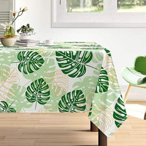 Arquiel Waterproof Tropical Palm Leaf Tablecloth Cover