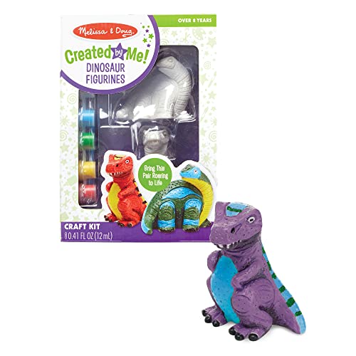 Melissa & Doug Created By Me! Dinosaur Figurines Craft Kit (2 Resin Dinosaurs, 6 Paints, Paintbrush) #TOP5