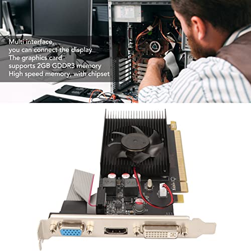 HD6450 Graphics Card, 64bit 3600MHz 2GB DDR3 Graphics Card, 4K Video Card Upgrade Computer Accessories HDML/DP/DVI, for Desktop - Image 2