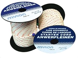 MYLON ROPES - Corde De Lanceur - Diamètre 4mm - Qualité Premium - Fabriqué En Allemagne - Pour Tondeuse, Débroussailleuse, Tronçonneuse & Plus - Orange - Rouleau De 100m