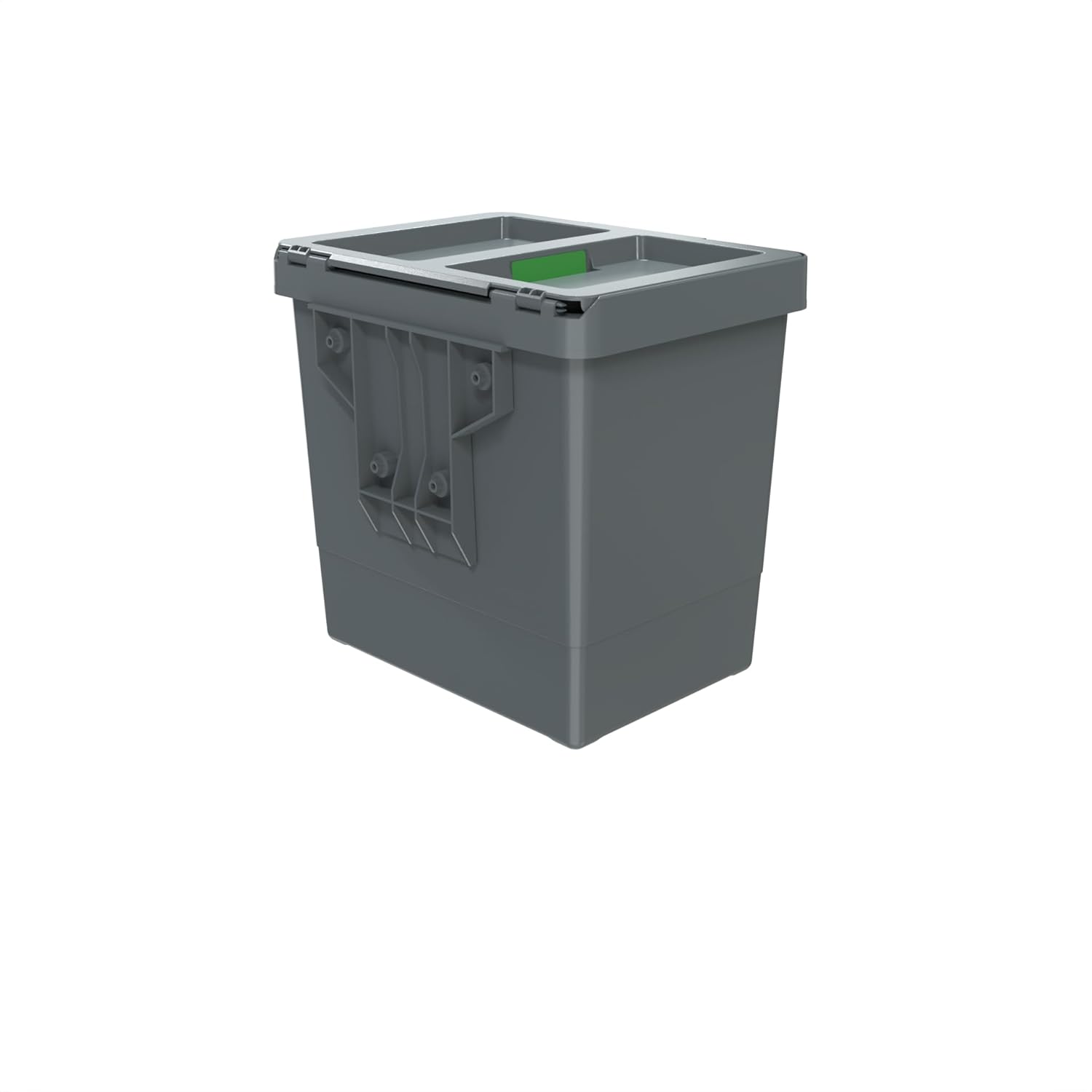 Elletipi Easy 2.0 PBD SG SG22 CR Recycled Plastic Rubbish Bin for Any Room Capacity 12 litres Complete with Hinged Lid Attaches to Any Surface by 4 Self Drilling