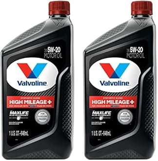 Valvoline High Mileage 150K with Maxlife Plus Technology Motor Oil SAE 5W-20 1 QT (Pack of 2)