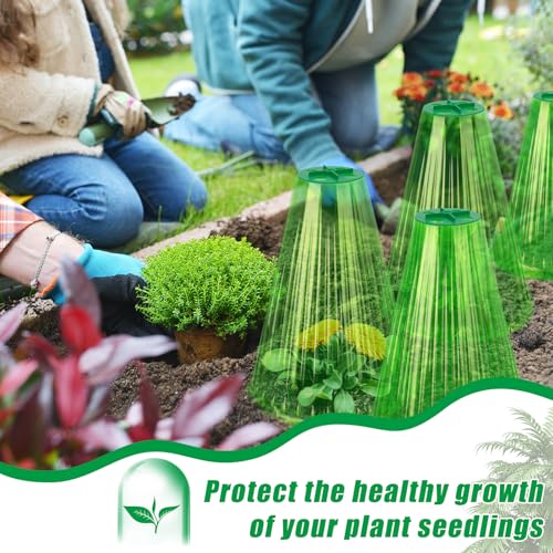 UQM Pacote com 50 cloches de jardim para plantas, protetor de planta de sino reutilizável com tampa