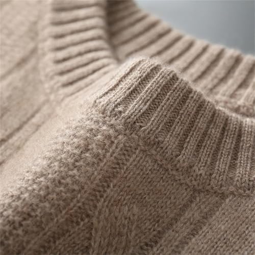 Men's Winter 100% Merino Wool Cashmere Sweater Round Neck Knitted Pullover Business Casual Knitted Clothing Top4