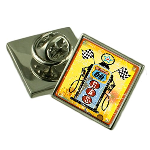 Épinglette en argent sterling 66 Route de la pompe à essence le cadeau idéal en Gift Box