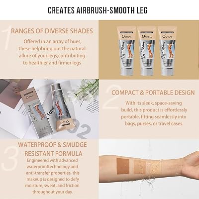 OCHEAL Waterproof Leg Makeup Cream, No Transfer Tattoo Cover Up&Scar Concealer, Long Lasting Body Foundation for Flawless Skin, Leg Varicose Vein Cover Up, Suitable All Skin Tones (Nature)