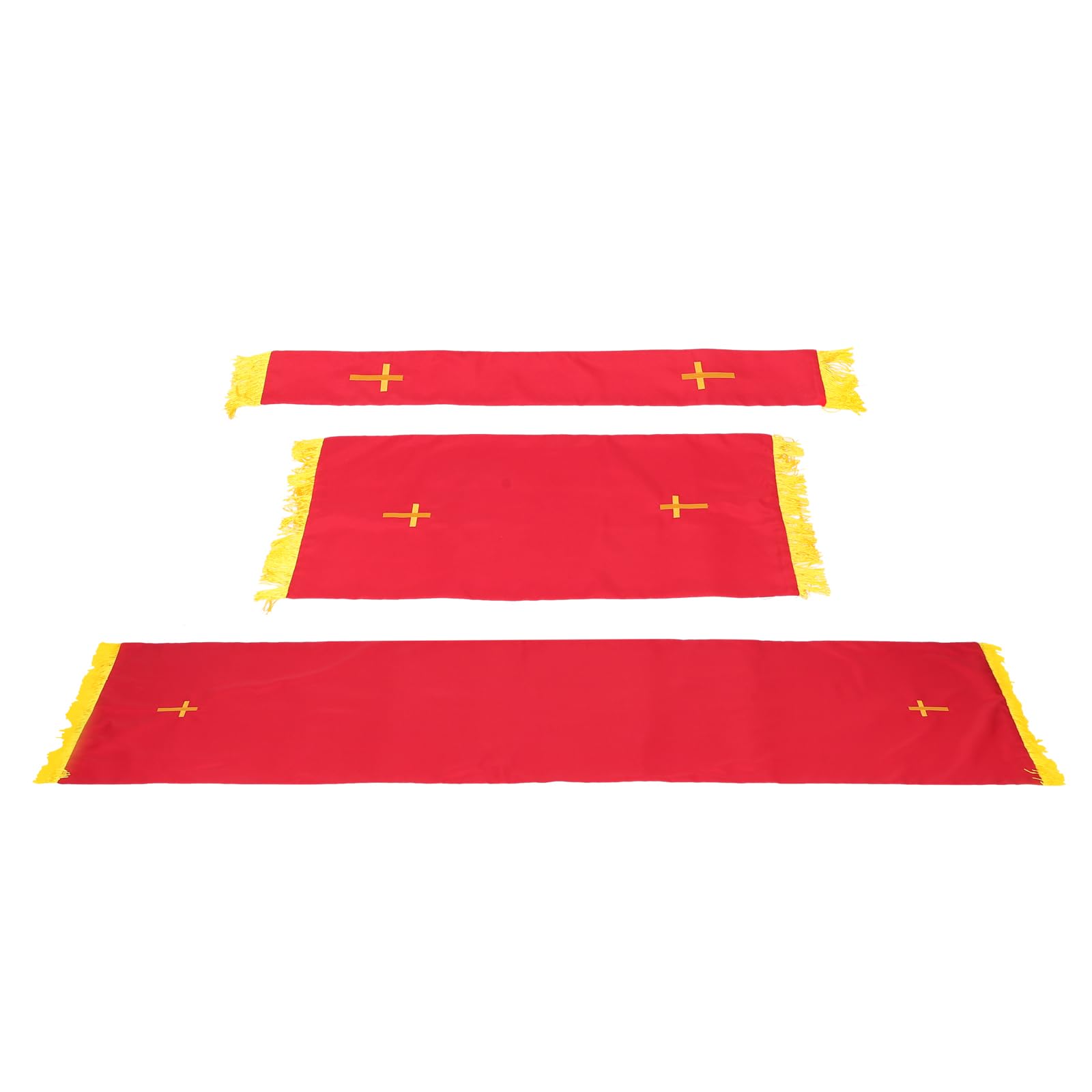Parements liturgiques VALICLUD rouge et blanc pour autel et chaire chrétienne