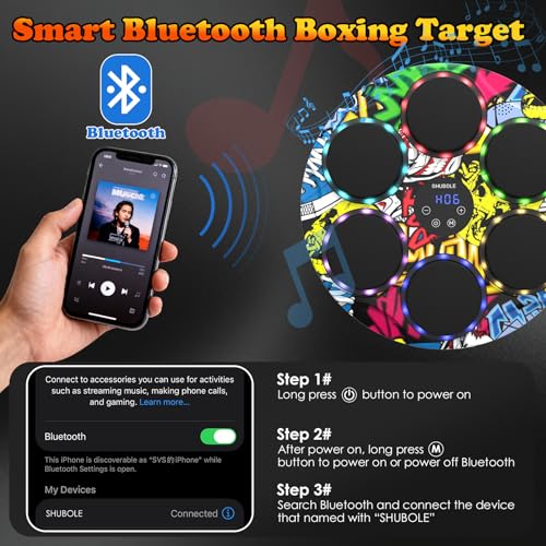 Image of Music Boxing Machine for Kids & Adults - Wall Punching Pad with Lighting, 9-Speed Bluetooth Boxing Game with Gloves, Wall Mounted Exercise Equipment, 2026 Upgrade Boxing Equipment for Kids Age 6+