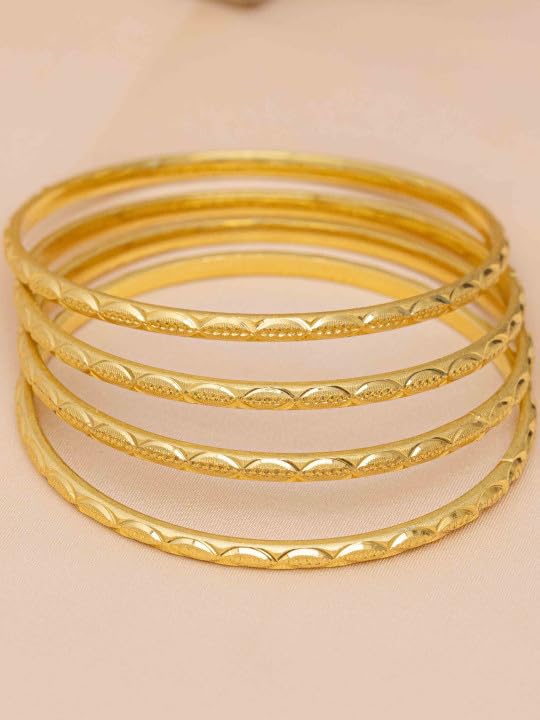 Image of Zeraki Jewels Women's Traditional Gold Plated Bangles Set | Elegant Designer Kada Bangles | Classic Ethnic Jewellery for Women & Girls | Perfect for Wedding, Festive & Daily Wear