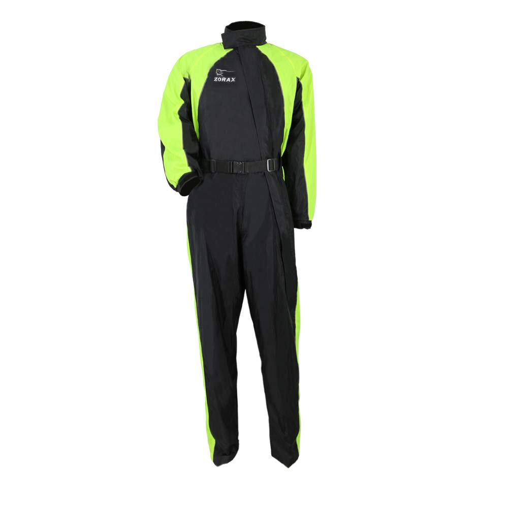 Zorax Hi-vis Giallo/Nero 4XL Impermeabile Antivento Moto Tuta Antipioggia da Uomo Abbigliamento Antipioggia Impermeabile, Borsa per il trasporto, Strisce Riflettenti