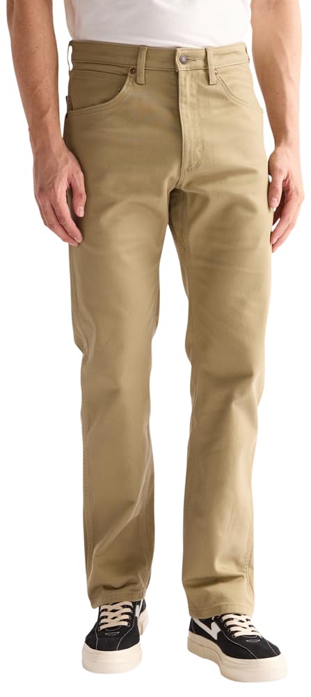 Wrangler, Herren - Hosen, Peak Comfort 5 PKT Military Khaki, Regular Fit, Straight Leg