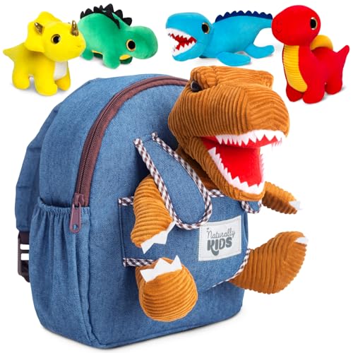 Toddler Dinosaur Backpack w Plush Dinosaur Toys for Kids...