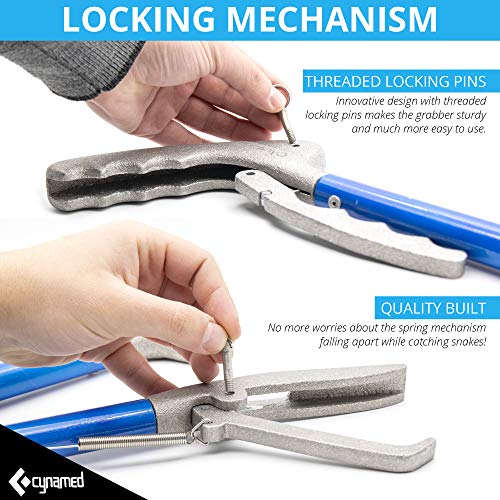 Cynamed 43" Long Reach Snake Tongs Reptile Grabber Catcher, Stainless Steel & Wide Jaw Pick-up Handling Tool - Image 5