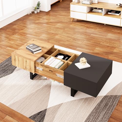 Table basse avec rangement caché BTM pour optimiser l'espace et ranger le salon