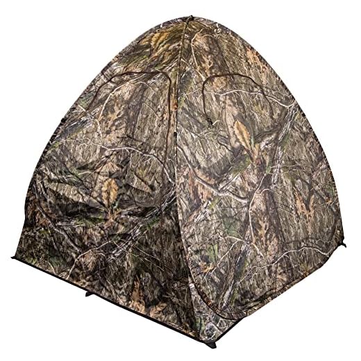 Ameristep Gunner Lightweight Durable 58" x 56" x 57" Compact Size 1-Person Capacity Portable Hunting Ground Blind - Mossy Oak DNA