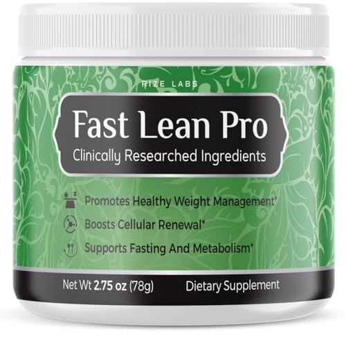rize labs Fast Lean Pro Advanced Formula Supplement Hydration BCAA Drink Capsules in a Jar Easy to Scoop and Tastes Great (30 Servings)