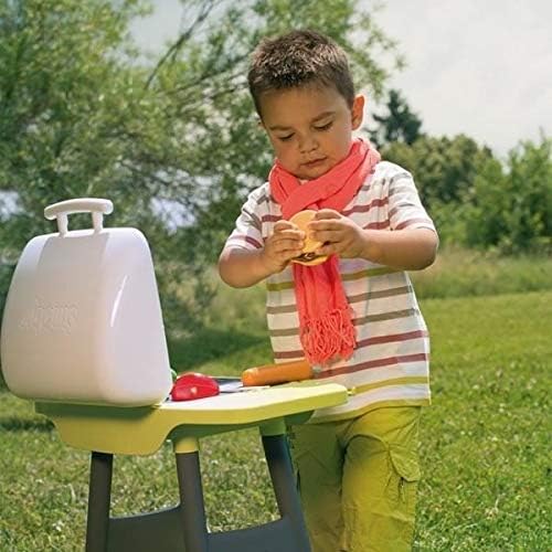 Smoby: Roleplay BBQ Plancha Grill with 16-piece Accessory Set, Black Playset, 19.69 x 14.57 x 28.43 inches, Turn the Button and See Flames Appear, For Ages 3 and up