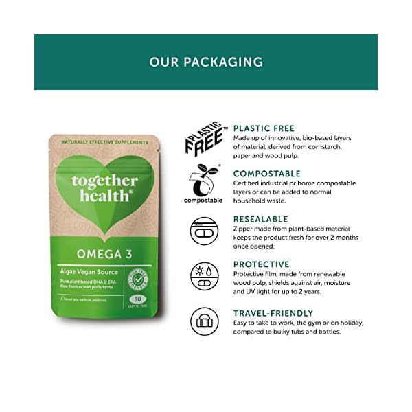 Algenöl Omega 3 vegan von Together Health – Reine Omega 3 Kapseln aus Algen – Perfektes DHA & EPA Verhältnis… – Bild 8